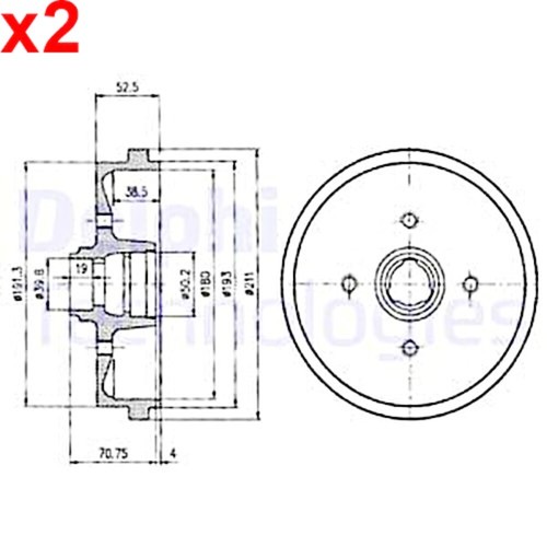 Delphi brake drum for - for, vw