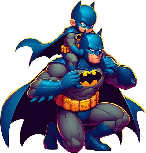 Colour batman dad - dad, son