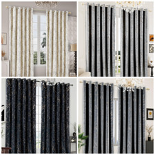 Glitzy Velvet Curtain Printed