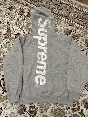 Supreme satin applique hoodie - satin,