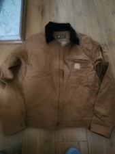 Carhartt Men's Detroit Jacket Canvas, Quilt Lining, Brown, Small