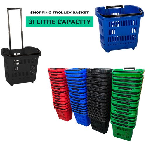 Plastic shopping trolley - plastic,