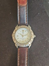 Unisex Yess Wristwatch With Brown Genuine Leather Strap Gwo New Battery Luminous