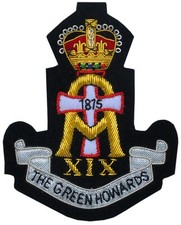 The Green Howards Regimental Blazer Badge Bullion Wire Hand Made Embroidery