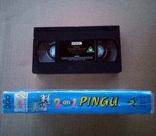 Pingu: Bumper VHS 2 on 1 video Barrel Fun, Build Igloos BBC 90s penguin cartoon