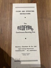 REDFYRE 55 continous burning fire vintage instructions- L433