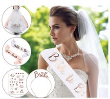 Hen Do Accessories, Bride to be Sash, Team Bride, Hen Party Veil Tiara Tattoos