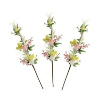 Easter Spring Stem Decoration Leaf, Grass, Berry, Egg, Hen 70cm Long Bundle of 3