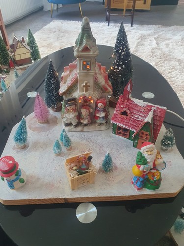 Large vintage christmas church - large,