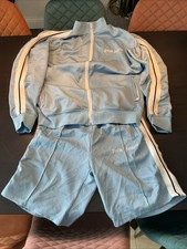 Palm Angels Track Top & Shorts Set In Baby Blue