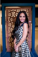 Ted Baker Tandi Geometric Blushing Rose Skater Dress Size 3 UK 12 Navy Cream