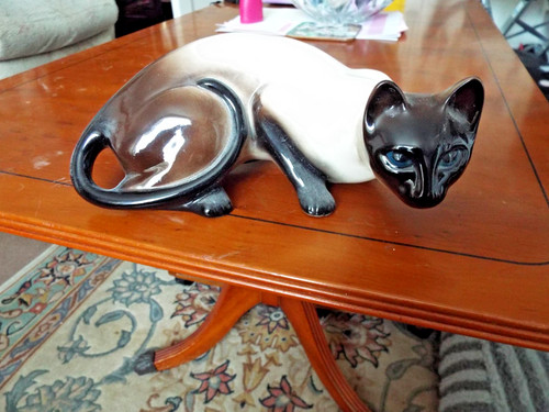 Siamese cat ornament ceramic - siamese,
