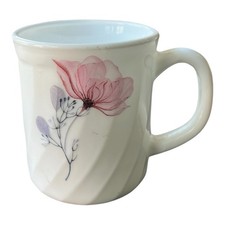 White Cups With Floral design 
