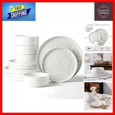 12-Piece Dinner Set: Dishwasher Safe & Scratch Resistant Stoneware Elegance