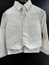 Boys 4 Piece Suits Cream