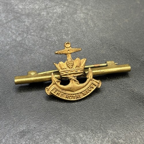 Royal navy brass tie pin - navy,