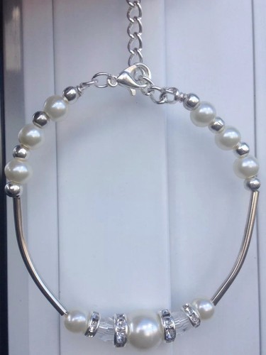 Bridal pearl and rhinestone - pearl,