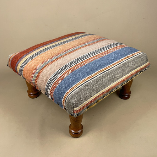 Kilim footstool ottoman - footstool, square