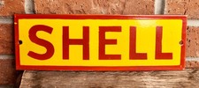 SUPERB RECTANGULAR SHELL PETROL / GASOLINE ENAMEL SIGN - MANCAVE / GARAGE