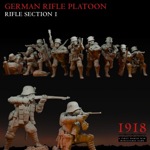 28mm ww1 german rifle section - 28mm,