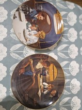 Two Norman Rockwell  Collector Plates. 'Father's Help' and 'The Birthday Wish' .
