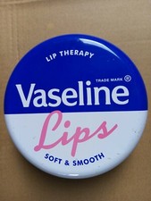 Very large Round Metal Storage Tin & Lid Container Vaseline Brand Vintage Style