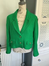 ZARA Kelly Green Bouclé Tweed