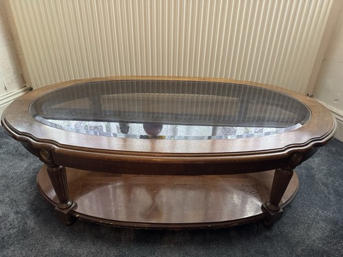 Oval dark wood - oval, table