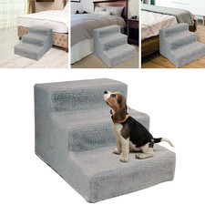 3 Steps Dog Stairs Pet Steps For Bed Sofa Cats Ladder Ramp with Removable Cover