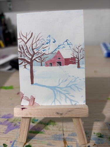 Aceo original print winter - aceo,