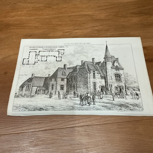Antique print 1879 - 1879, cardiff