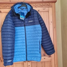 BERGHAUS MENS CLAGGAN INSULATED JACKET  -  BLACK & BLUE  - SIZE XL