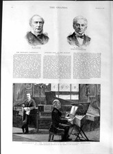 Original Old Antique Print 1888 Walters Price Hipkins Professional Musician Men