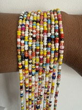 3 pieces African Waist Beads, Size Up To 50 Inches. Tie on.