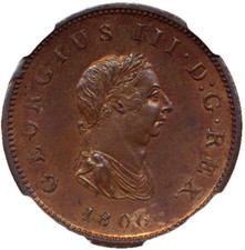 1806 Halfpenny S3781 BMC 1376