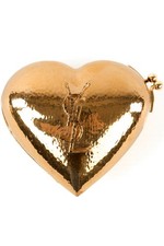 SAINT LAURENT GOLD HEART MINI BRASS CLUTCH
