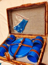 Vintage wicker picnic basket - wicker,