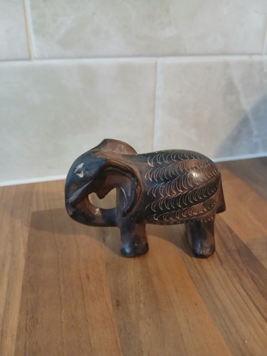 Vintage handcarved elephant - vintage,
