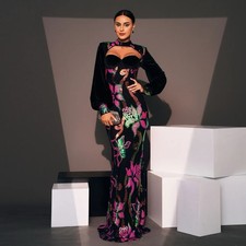 Black Floral Sequin Mermaid