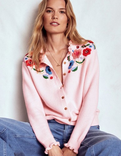 Boden pink embroidered frill - boden,