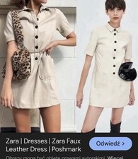 Zara faux leather dress - leather, s