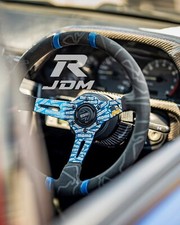 MOMO Style 350mm Blue Racing Steering Wheel for Car & Simulator Drift UK