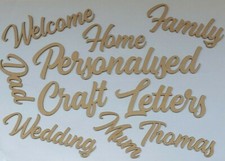 Personalised Script Letters Wooden MDF Words Names  Craft Wedding Home Decor 