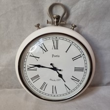 Metal / Glass PARIS Absolu Chic White Round Clock / 15 Inches