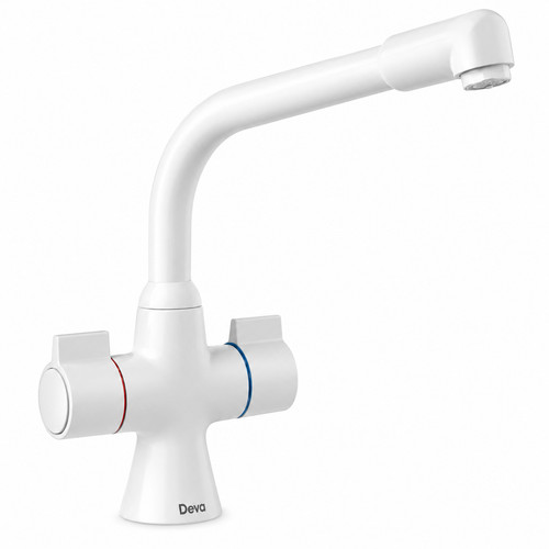 White kitchen tap - kitchen,