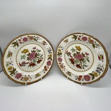 Pair of Copeland Spode Heron Plates Devonia Stamped & Numbered Floral Birds