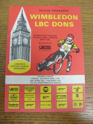 1984 speedway programme - 26/10/1984,
