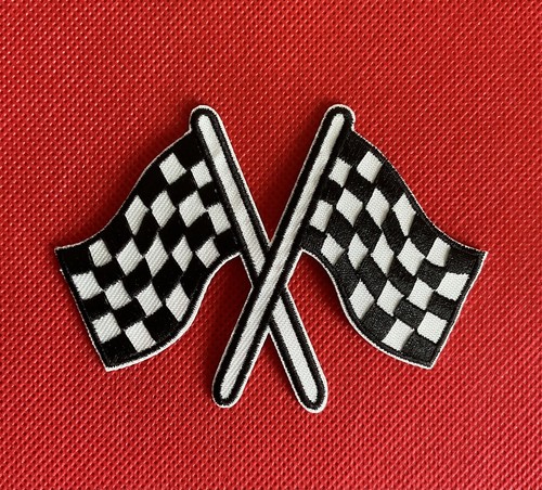 Chequered flag embroidery - chequered,
