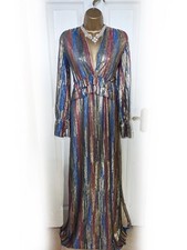 BOOHOO Blue Red Metallic Gold