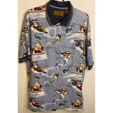 Clearwater Outfitters Short Sleeve Polo Shirt  Santa Deep Sea Fishing Boat Large